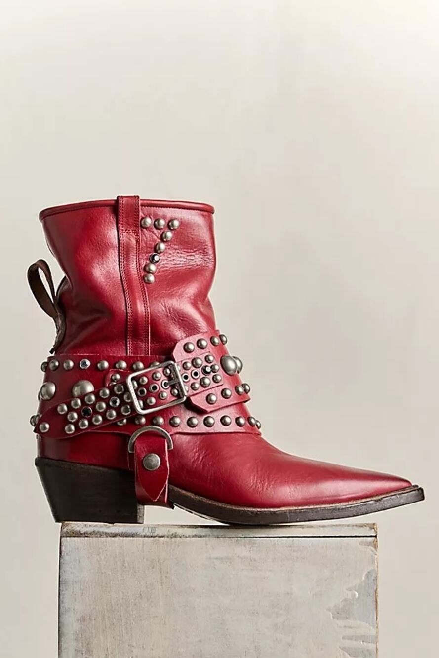 Free People / We the Free Axel Boots, Red Leather, Sizes 8 and 9